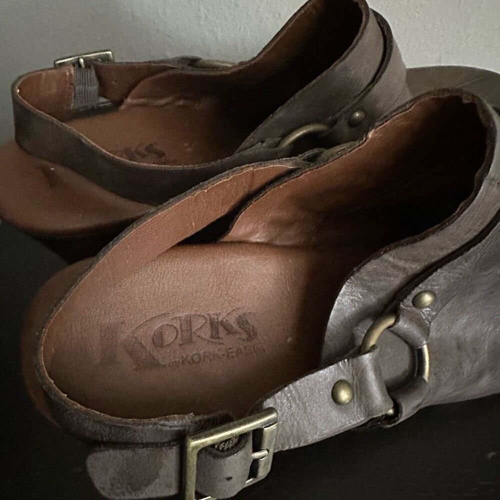 Korks‎ Deba Clog Kork-Ease Taupe Leather Slingback Buckle Clog Mule size 10 / 42 - Picture 6 of 9